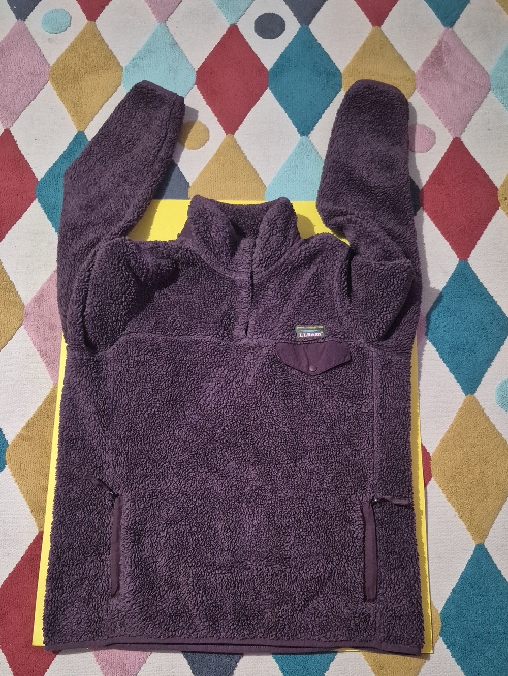 L.L. Bean Kids Purple Sherpa Pullover Jacket